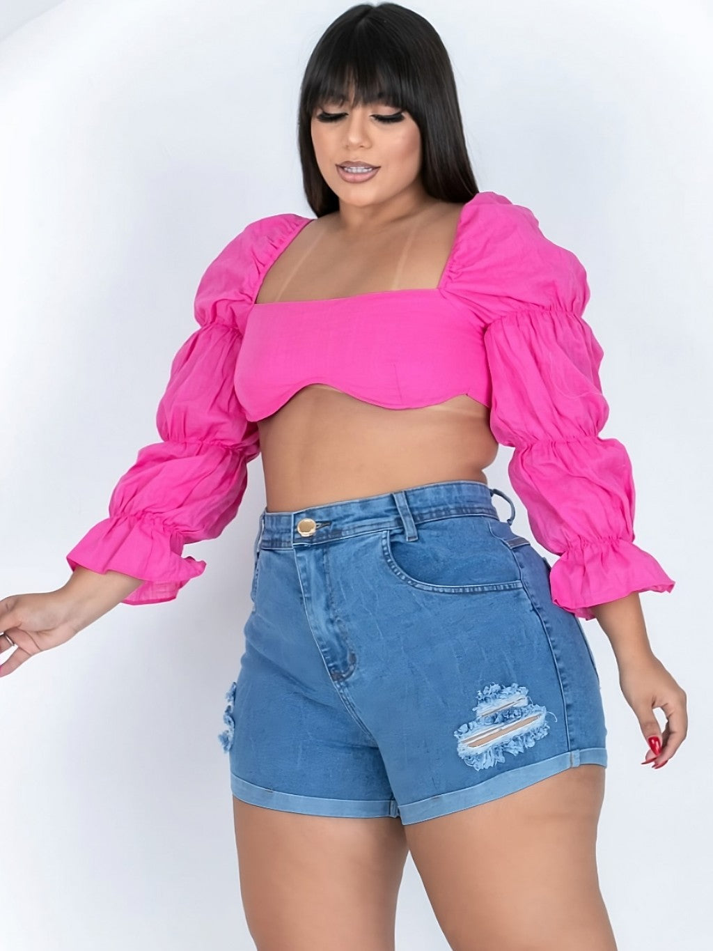 Short Jeans Plus Size Cintura Alta