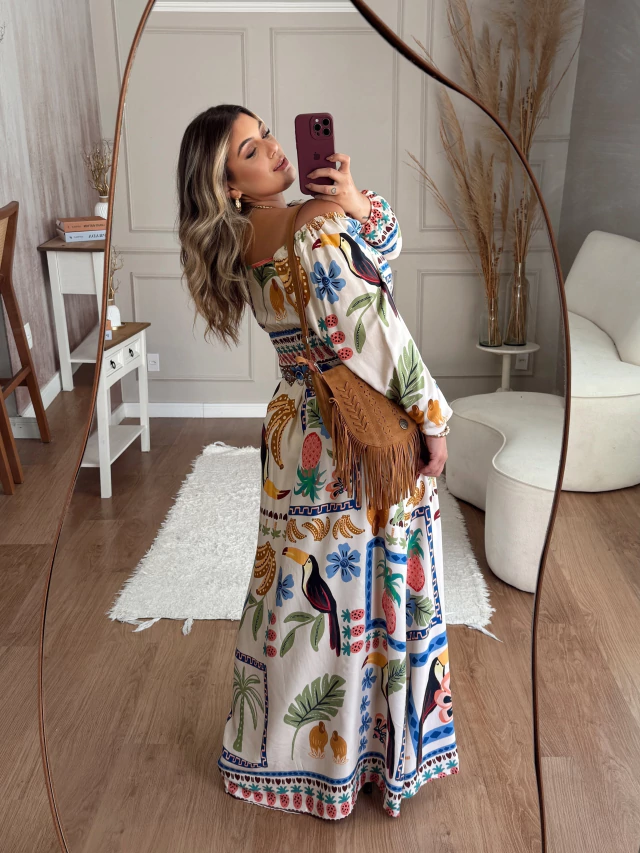 Vestido Outono - COMPRE 1 LEVE 2 + GANHE UMA BOLSA (LOOK COMPLETO)