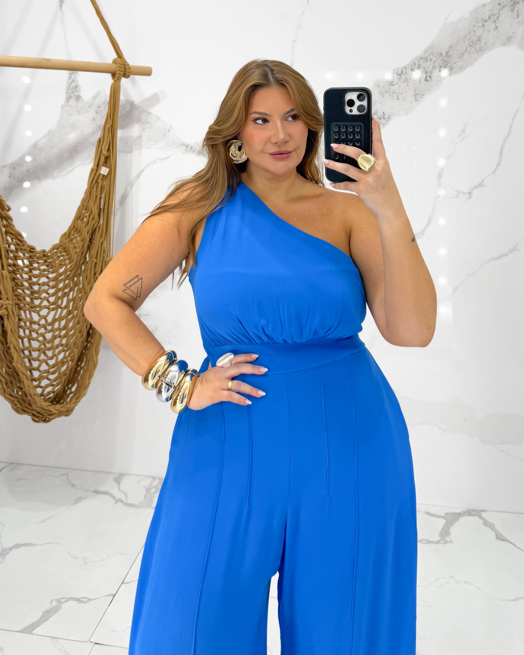 Macacão Ombro Só Plus Size (COMPRE 1 LEVE 2) + Bolsa de Brinde