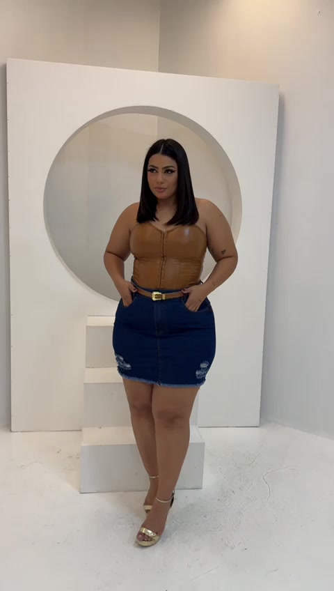 Saia Jeans Plus Size + Cinto