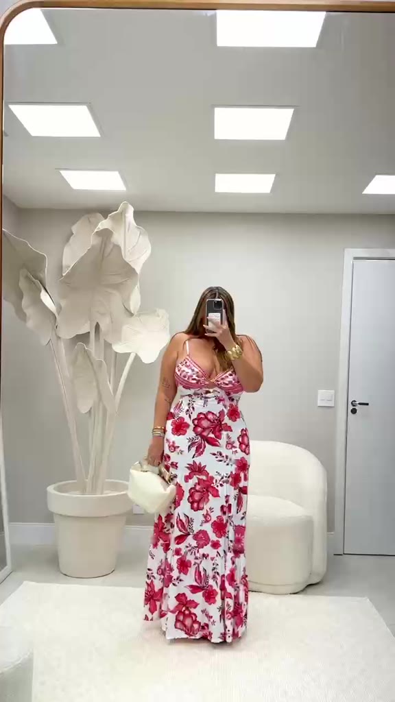 Plus Size Vestido Longo Argola Fluit