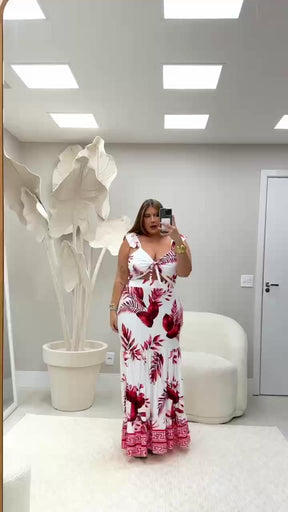 Conjunto Cropped + Saia Longa Vermelho