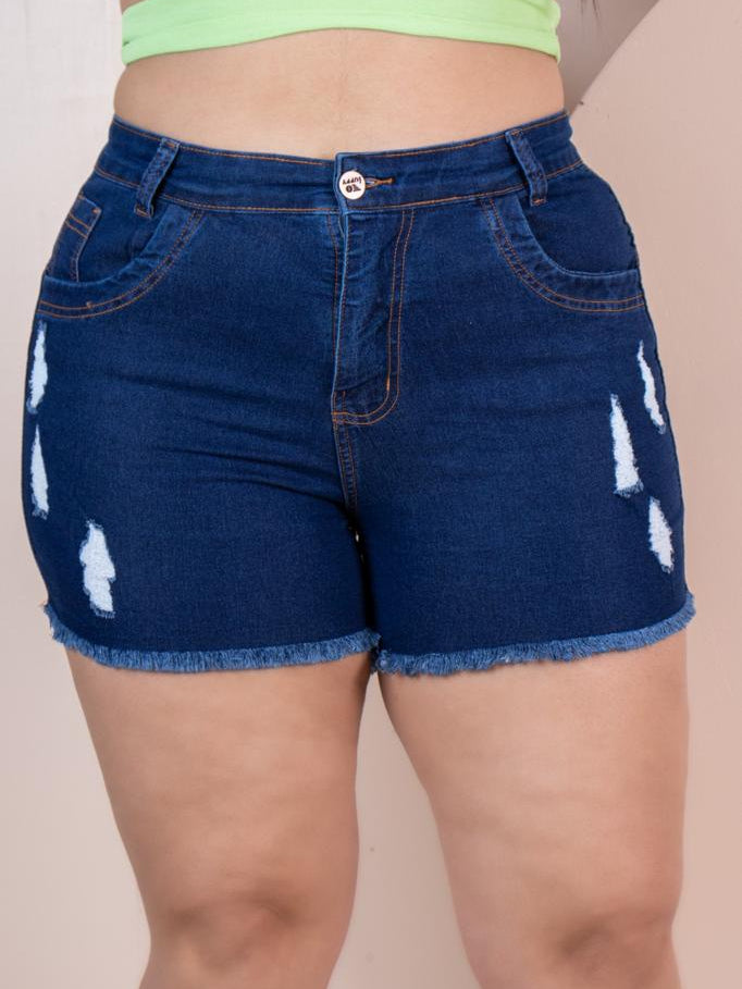 Short Jeans Plus Size Barra Desfiada