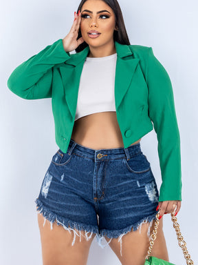 Short Jeans Plus Size Barra Desfiado