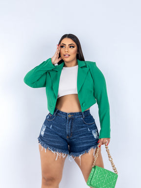 Short Jeans Plus Size Barra Desfiado