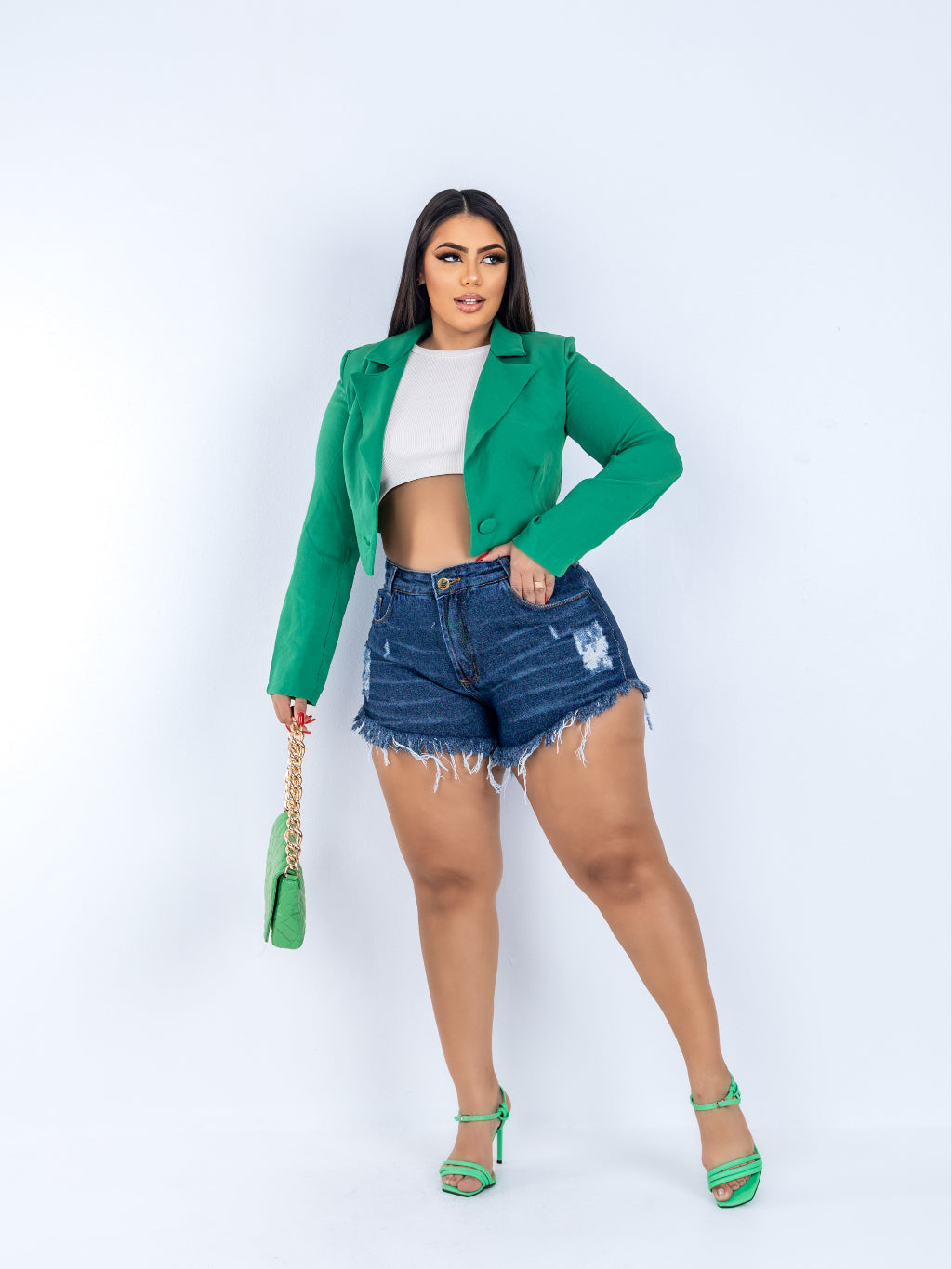 Short Jeans Plus Size Barra Desfiado