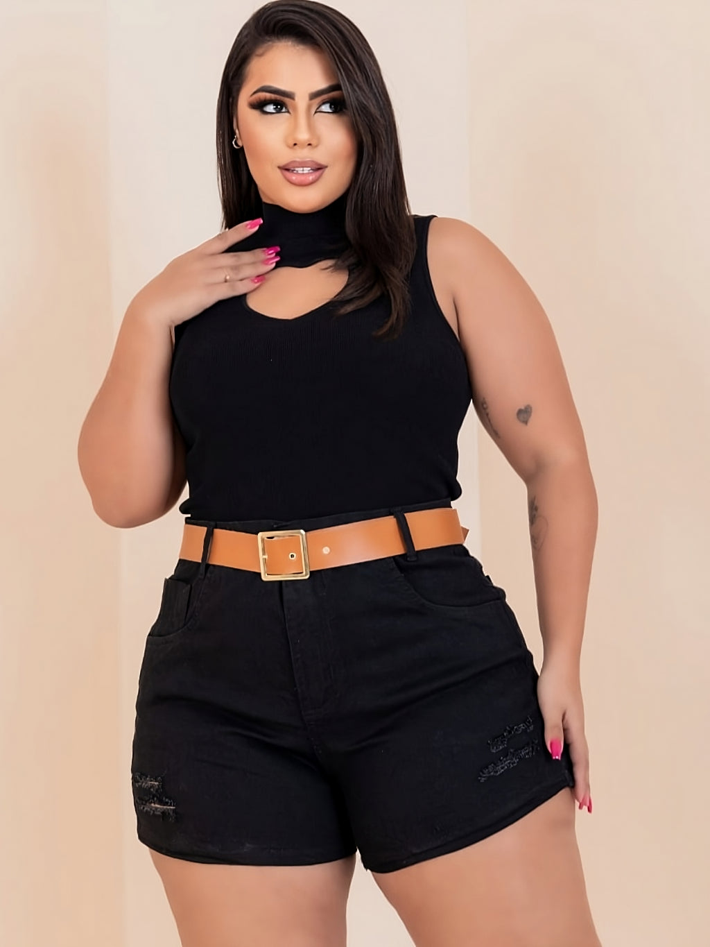 Short Jeans Plus Size + Cinto exclusivo