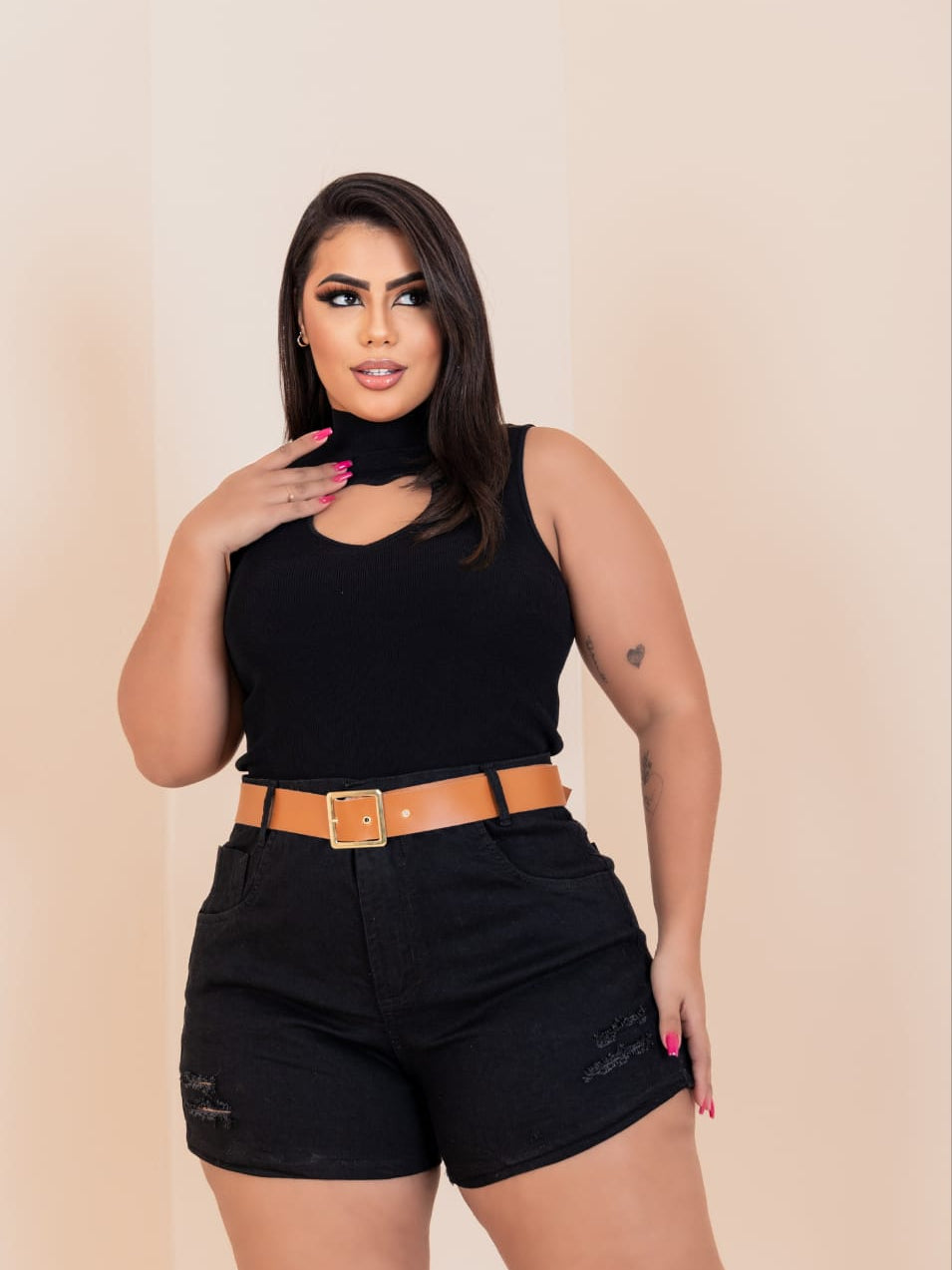Short Jeans Plus Size + Cinto exclusivo
