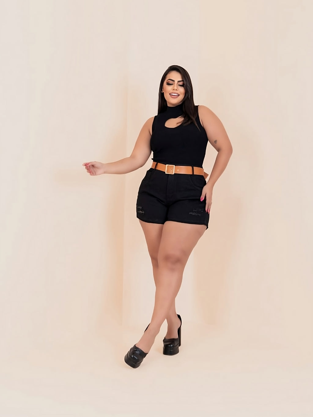 Short Jeans Plus Size + Cinto exclusivo