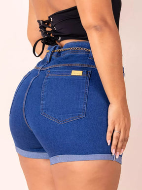 Short jeans Plus Size Cintura Alta + Cinto