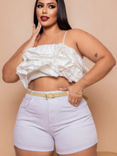 Short Jeans Plus Size + Cinto Dourado