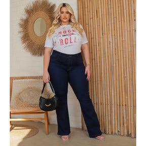 Calça Jeans Feminina Plus Size - Flare