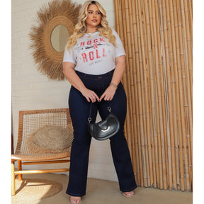 Calça Jeans Feminina Plus Size - Flare