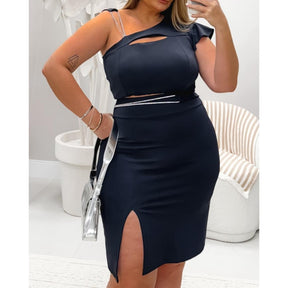 Conjunto Com Fenda Plus Size