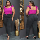Calça Jeans Plus Size Com Lycra Skinny