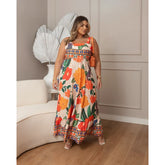 Vestido Longo Estampa Tropical
