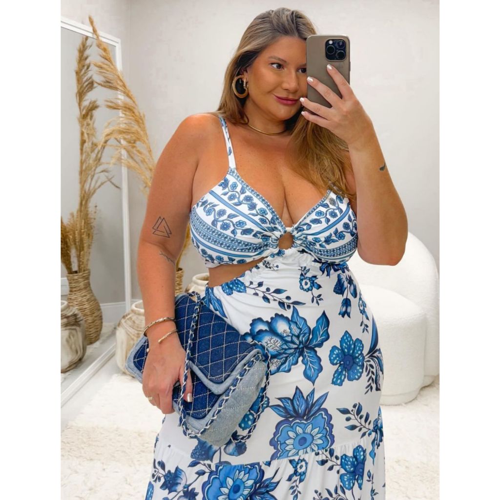 Vestido Longo Argola Fluit Plus Size