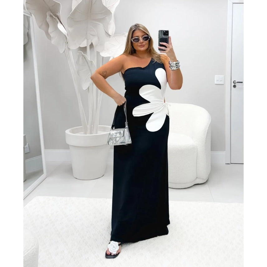 Plus Size Vestido Longo Tropicália