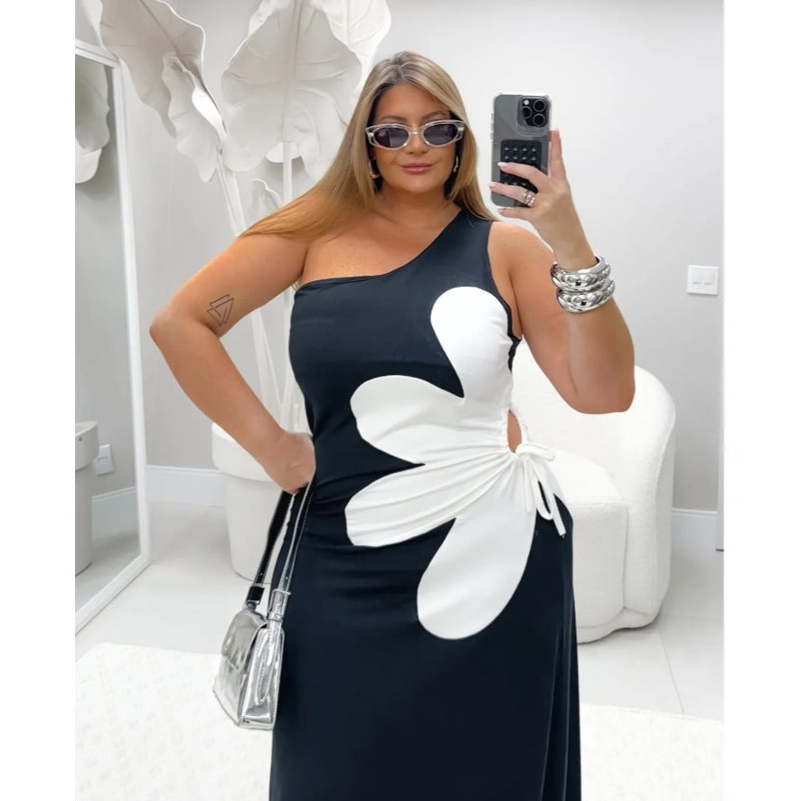 Plus Size Vestido Longo Tropicália