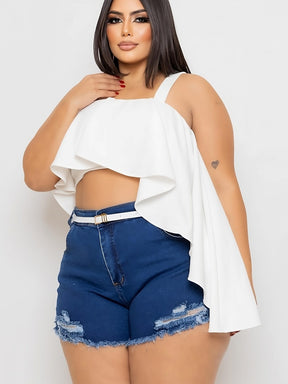 Short Jeans Plus Size +Cinto Branco