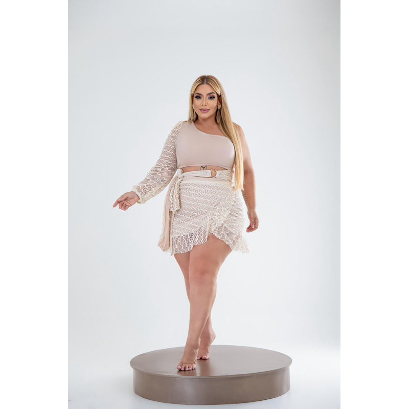 Conjunto Macrame - Body e Saia Plus Size