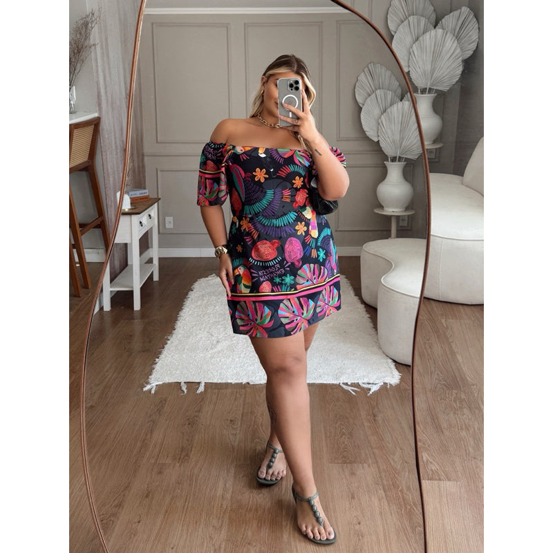 Macaquinho Tropical Plus Size