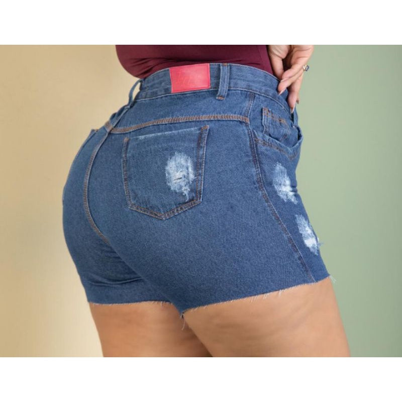 Short Jeans Plus Size Barra Desfiada.