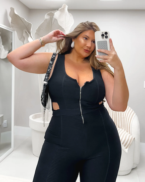 Macacão Canelado 3D + Bolsa de Brinde