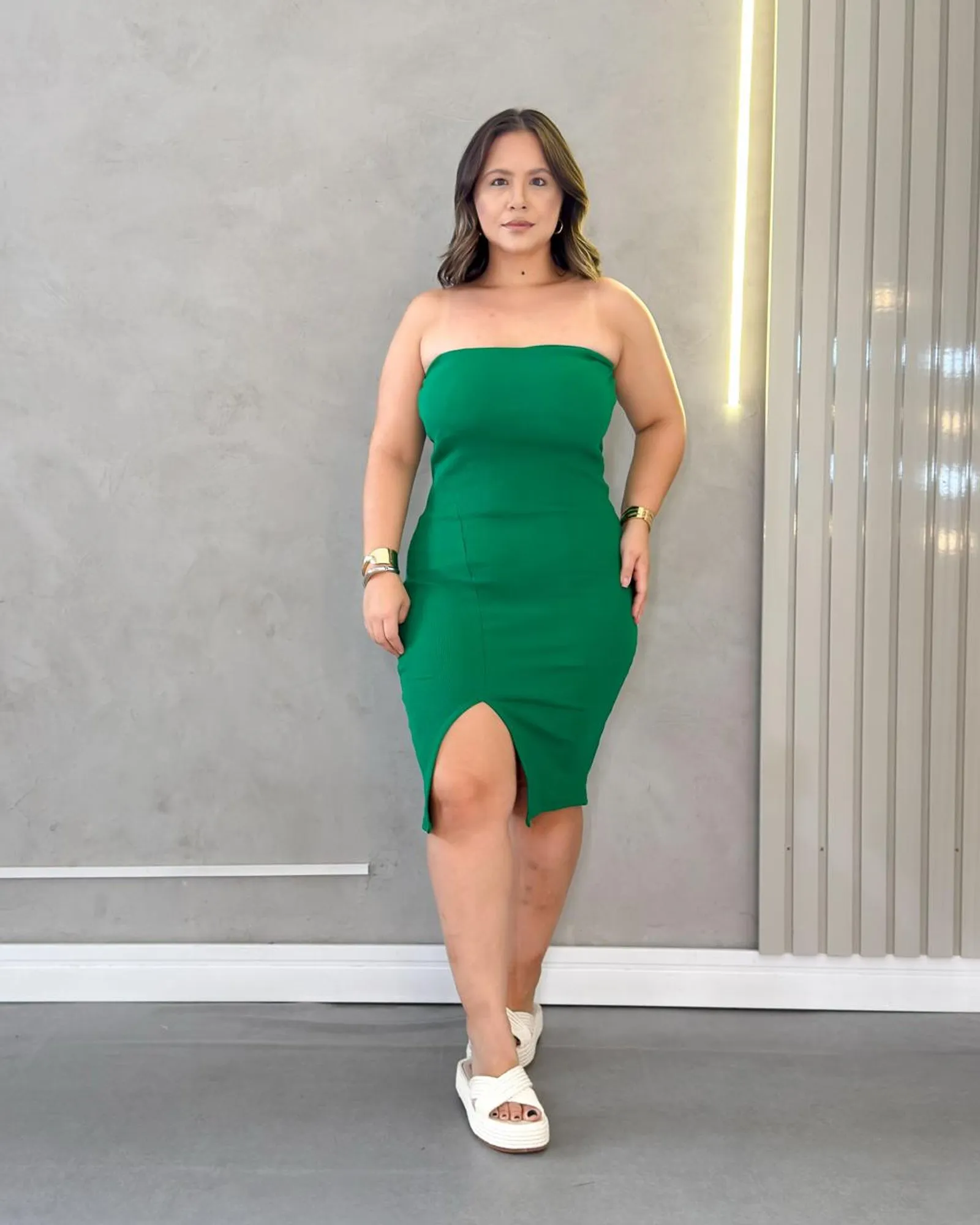 Vestido Tomara Que Caia Canelado