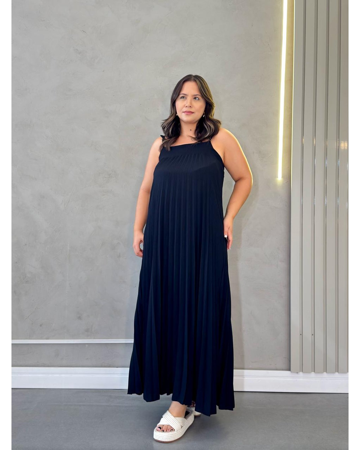 Vestido Longo Plissado