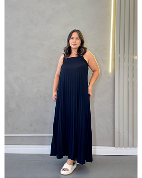 Vestido Longo Plissado