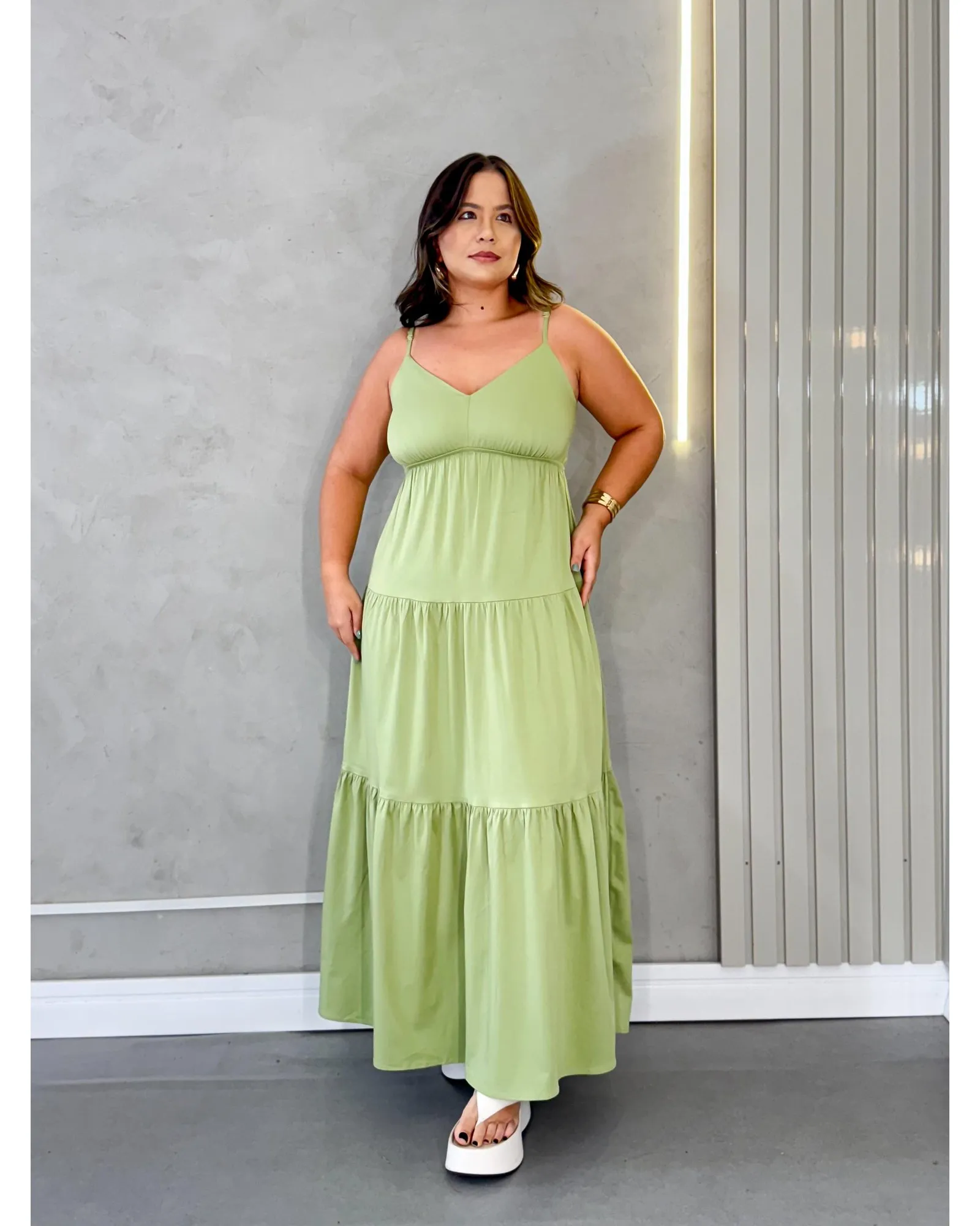 Vestido Longo Babado