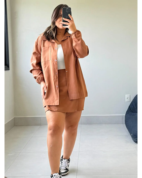 Conjunto Camisa e Short Saia