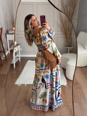 Vestido Outono - COMPRE 1 LEVE 2 + GANHE UMA BOLSA (LOOK COMPLETO)