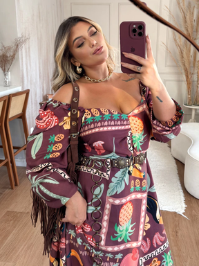 Vestido Outono - COMPRE 1 LEVE 2 + GANHE UMA BOLSA (LOOK COMPLETO)