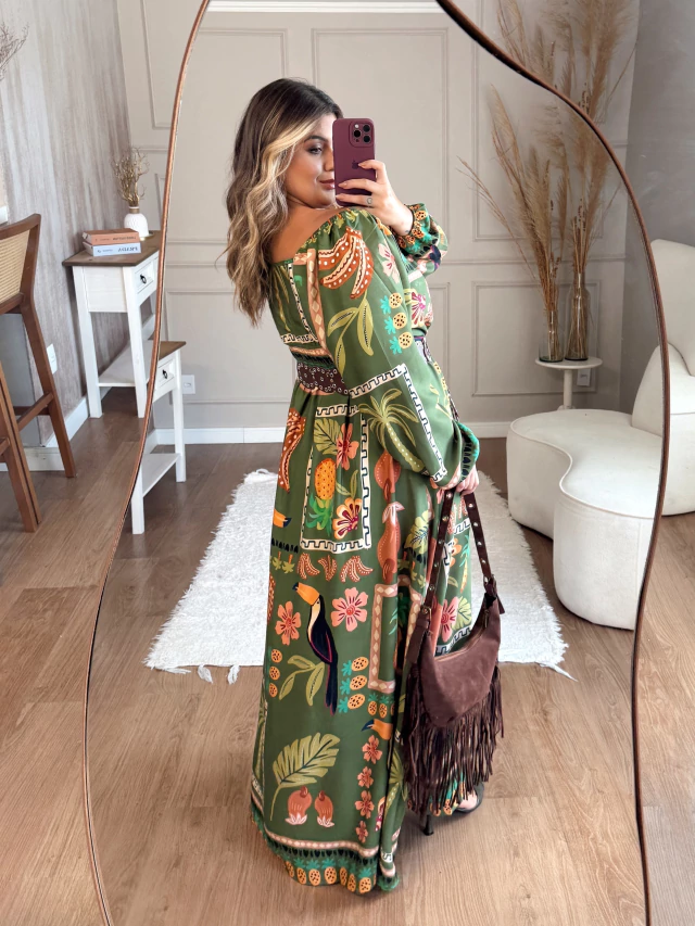 Vestido Outono - COMPRE 1 LEVE 2 + GANHE UMA BOLSA (LOOK COMPLETO)