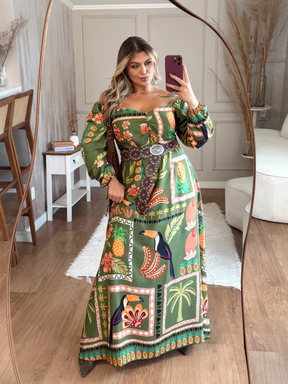 Vestido Outono - COMPRE 1 LEVE 2 + GANHE UMA BOLSA (LOOK COMPLETO)