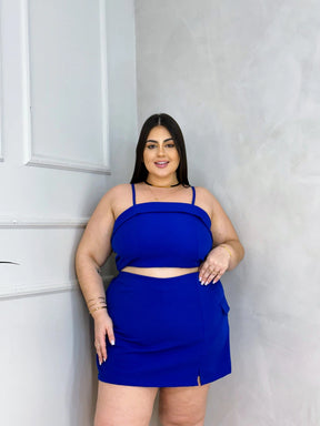 Conjunto de Short Saia Cargo com Cropped  + Bolsa de Brinde