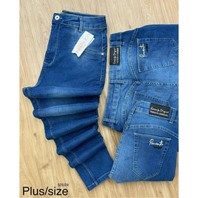 Calça Plus Size Pimenta Original Jeans Com Lycra Elastano Feminina Cintura Alta